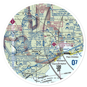 Stennis International Airport (HSA) VFR Sectional Sticker (30 mile)