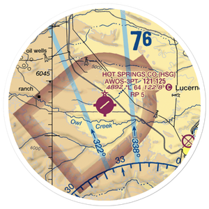 Hot Springs County Airport (HSG) VFR Sectional Sticker (20 mile)