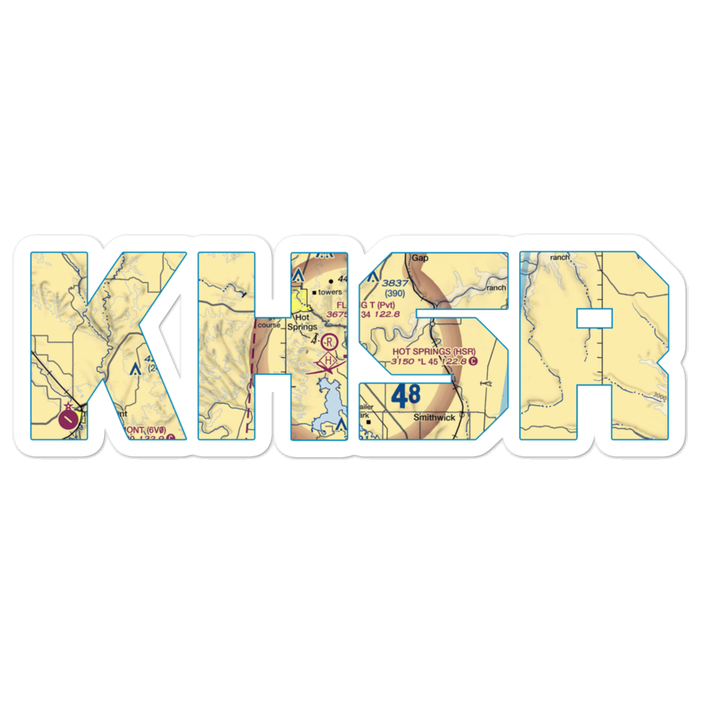 Hot Springs Municipal Airport (HSR) VFR Sectional Sticker 