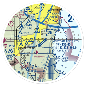 Homestead ARB Airport (HST) VFR Sectional Sticker (20 mile)