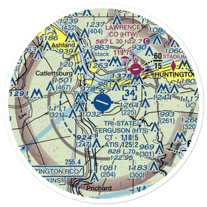 Tri-State/Milton J. Ferguson Field (HTS) VFR Sectional Sticker (20 mile)