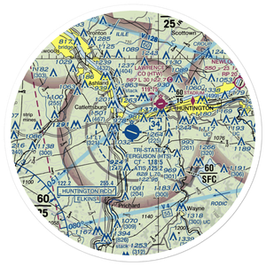 Tri-State/Milton J. Ferguson Field (HTS) VFR Sectional Sticker (30 mile)