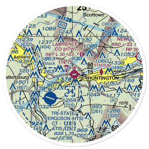 Lawrence County Airpark (HTW) VFR Sectional Sticker (20 mile)