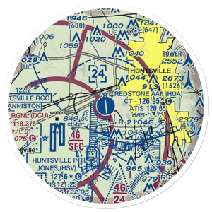 Redstone Army Air Field (HUA) VFR Sectional Sticker (20 mile)