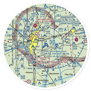 Terre Haute Regional Airport, Hulman Field (HUF) VFR Sectional Sticker (30 mile)