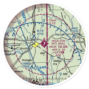 Houlton International Airport (HUL) VFR Sectional Sticker (20 mile)