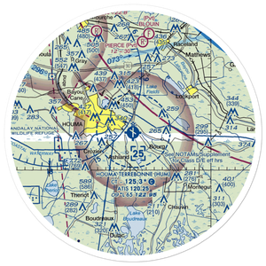 Houma Terrebonne Airport (HUM) VFR Sectional Sticker (30 mile)