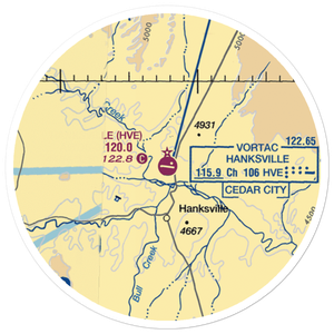 Hanksville Airport (HVE) VFR Sectional Sticker (20 mile)