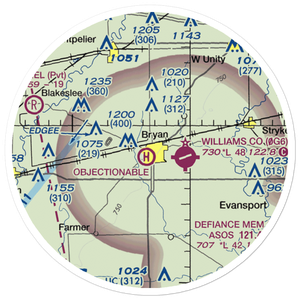 Bryan Airport (HWC) VFR Sectional Sticker (20 mile)