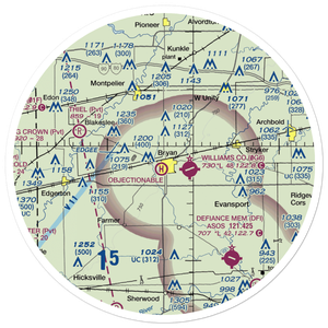 Bryan Airport (HWC) VFR Sectional Sticker (30 mile)