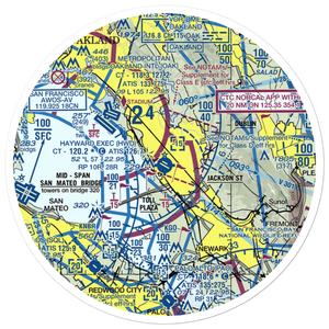 Hayward Executive Airport (HWD) VFR Sectional Sticker (30 mile)