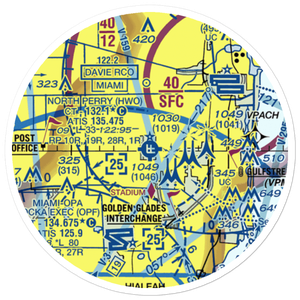 North Perry Airport (HWO) VFR Sectional Sticker (20 mile)