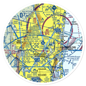 North Perry Airport (HWO) VFR Sectional Sticker (30 mile)