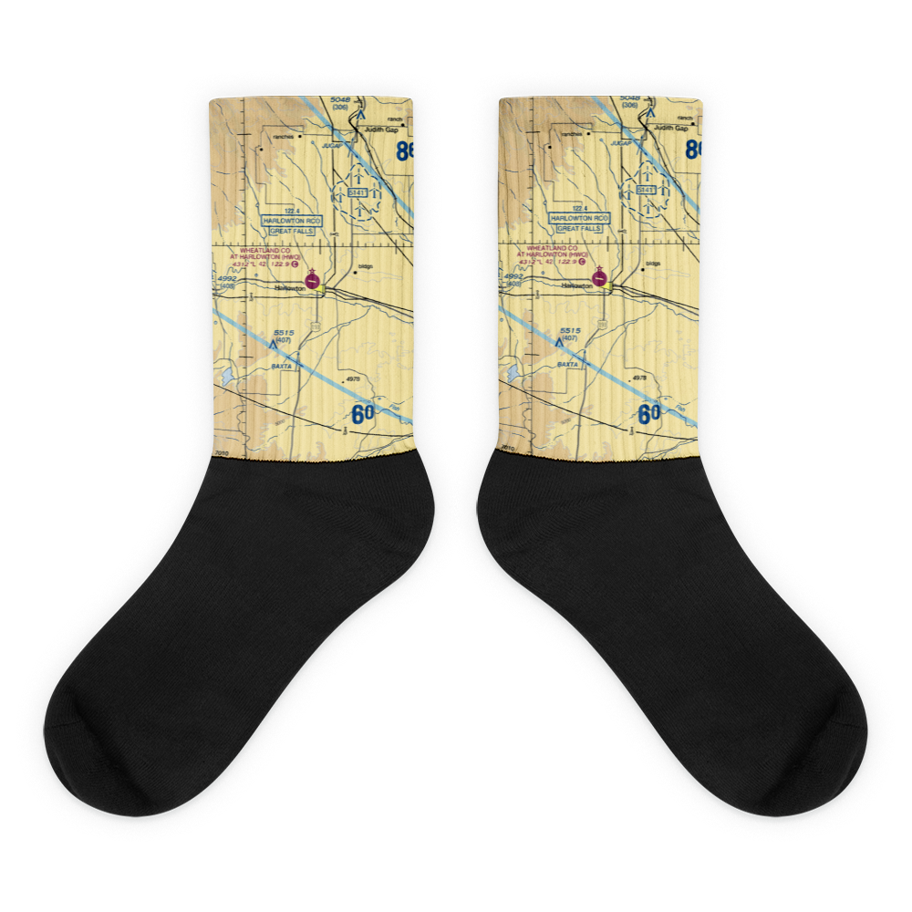 Wheatland County At Harlowton Airport (HWQ) VFR Sectional Socks 