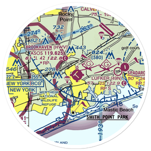 Brookhaven Airport (HWV) VFR Sectional Sticker (20 mile)
