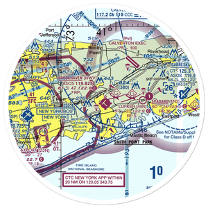 Brookhaven Airport (HWV) VFR Sectional Sticker (30 mile)