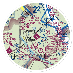 Warrenton Fauquier Airport (HWY) VFR Sectional Sticker (20 mile)