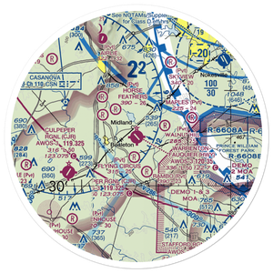 Warrenton Fauquier Airport (HWY) VFR Sectional Sticker (30 mile)