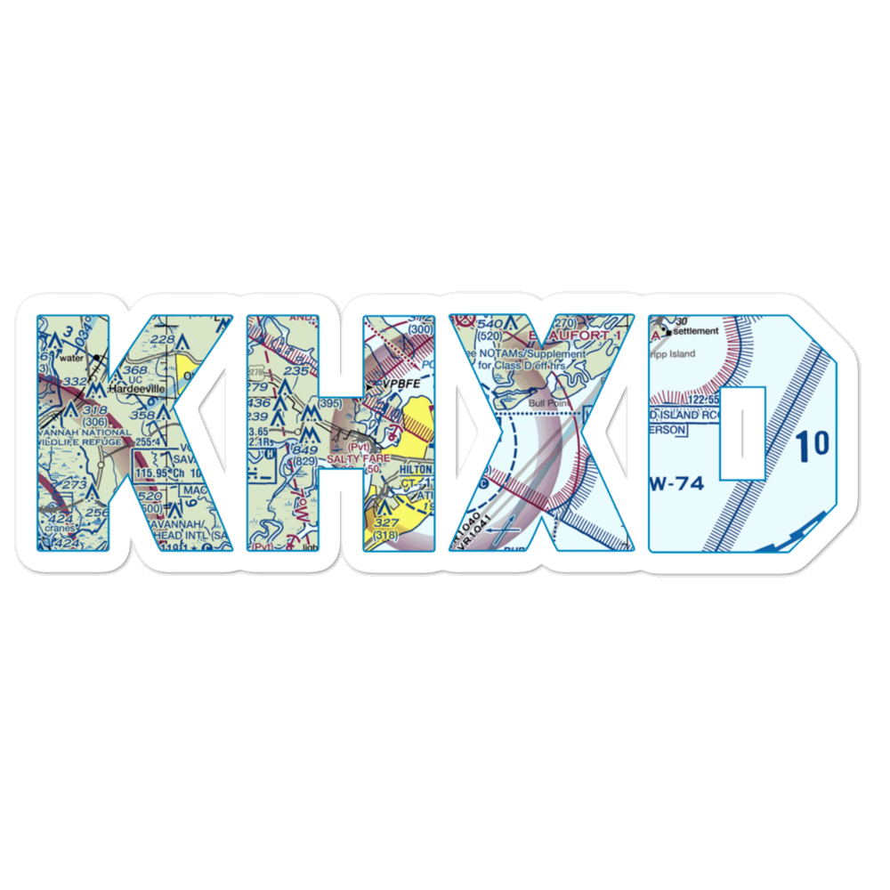 Hilton Head Airport (HXD) VFR Sectional Sticker 