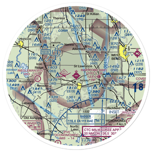 Hartford Municipal Airport (HXF) VFR Sectional Sticker (30 mile)