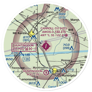 Carroll County Airport (HZD) VFR Sectional Sticker (20 mile)