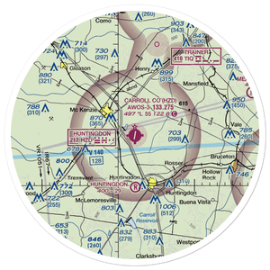 Carroll County Airport (HZD) VFR Sectional Sticker (30 mile)