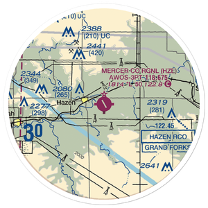 Mercer County Regional Airport (HZE) VFR Sectional Sticker (20 mile)