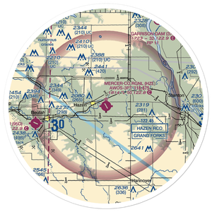 Mercer County Regional Airport (HZE) VFR Sectional Sticker (30 mile)