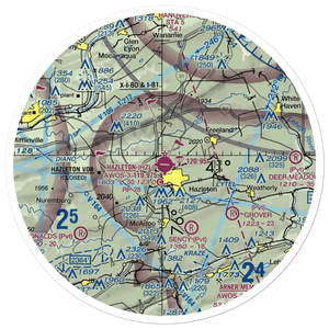 Hazleton Municipal Airport (HZL) VFR Sectional Sticker (30 mile)