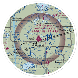 Isedor Iverson Airport (HZX) VFR Sectional Sticker (20 mile)