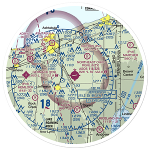 Northeast Ohio Regional Airport (HZY) VFR Sectional Sticker (30 mile)
