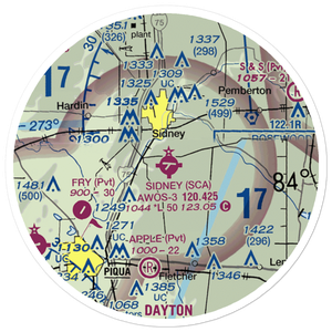 Sidney Municipal Airport (SCA) VFR Sectional Sticker (20 mile)