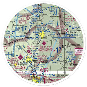 Sidney Municipal Airport (SCA) VFR Sectional Sticker (30 mile)