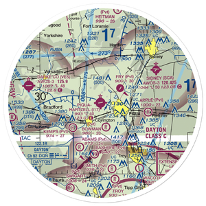 Piqua Airport-Hartzell Field (I17) VFR Sectional Sticker (30 mile)