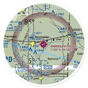 Randolph County Airport (I22) VFR Sectional Sticker (20 mile)