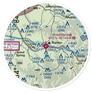 Stanton Airport (I50) VFR Sectional Sticker (20 mile)