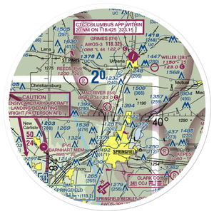 Mad River Airpark (I54) VFR Sectional Sticker (30 mile)