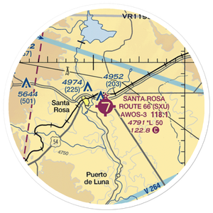 Santa Rosa Route 66 Airport (SXU) VFR Sectional Sticker (20 mile)