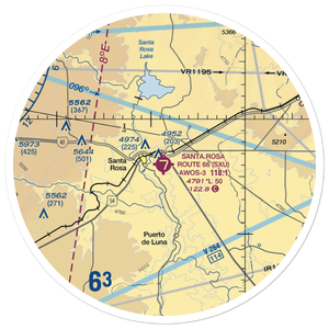 Santa Rosa Route 66 Airport (SXU) VFR Sectional Sticker (30 mile)