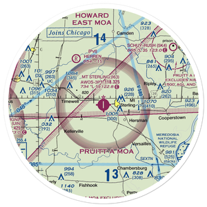 Mount Sterling Municipal Airport (I63) VFR Sectional Sticker (30 mile)