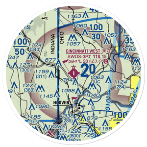 Cincinnati West Airport (I67) VFR Sectional Sticker (20 mile)