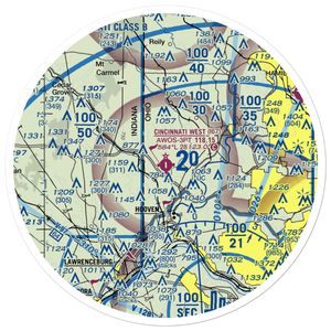 Cincinnati West Airport (I67) VFR Sectional Sticker (30 mile)