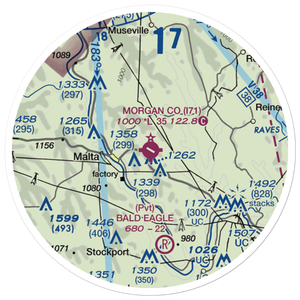 Morgan County Airport (I71) VFR Sectional Sticker (20 mile)