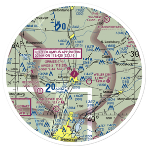 Grimes Field (I74) VFR Sectional Sticker (30 mile)
