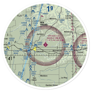 Osceola Municipal Airport (I75) VFR Sectional Sticker (30 mile)