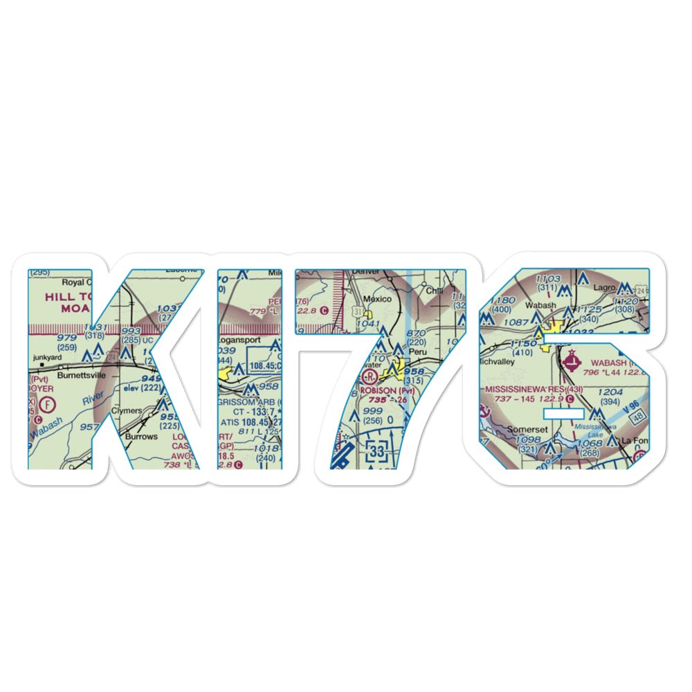 Peru Municipal Airport (I76) VFR Sectional Sticker 