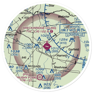 Breckinridge County Airport (I93) VFR Sectional Sticker (20 mile)