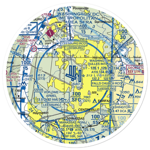 Washington Dulles International Airport (IAD) VFR Sectional Sticker (30 mile)