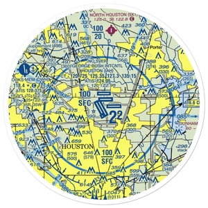 George Bush Intercontinental Houston Airport (IAH) VFR Sectional Sticker (30 mile)