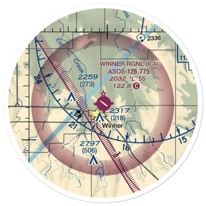 Winner Regional Airport (ICR) VFR Sectional Sticker (20 mile)